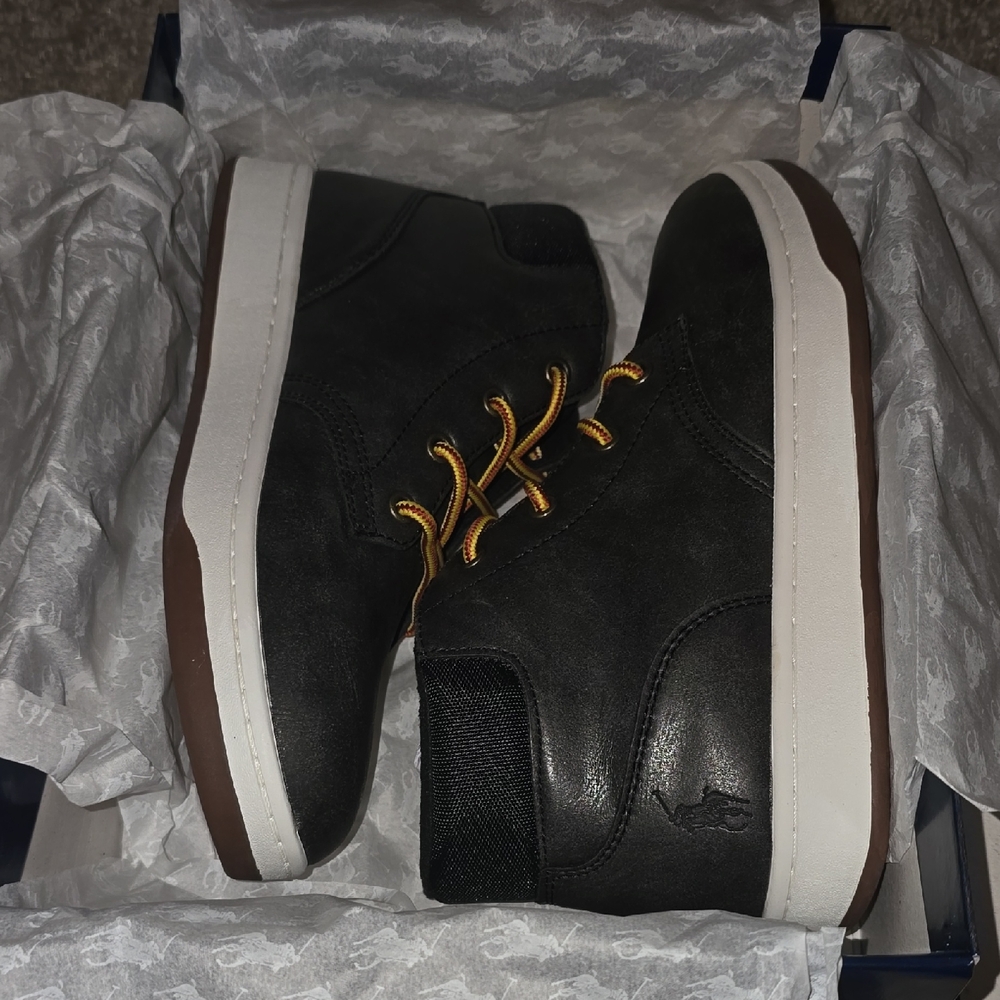 🖤 Polo Court Sneaker Boot – Black – Kids Size 2.5 – BRAND NEW